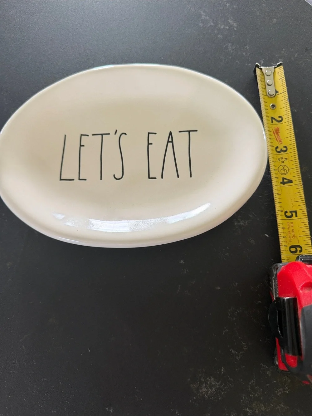 Rae Dunn White Oval Serving Platter - LET'S EAT